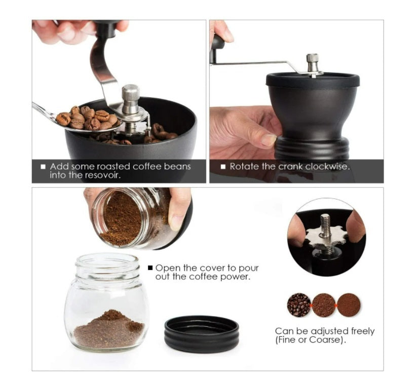 Molino De Café Manual con 2 Tarros (CAFÉ _ SIN _ NOMBRE) café sin nombre molino de café de grano molino de especias grano de café 
