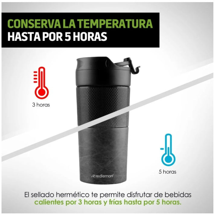 Termo Para Café Con Prensa Francesa "Taza" (350 mL)