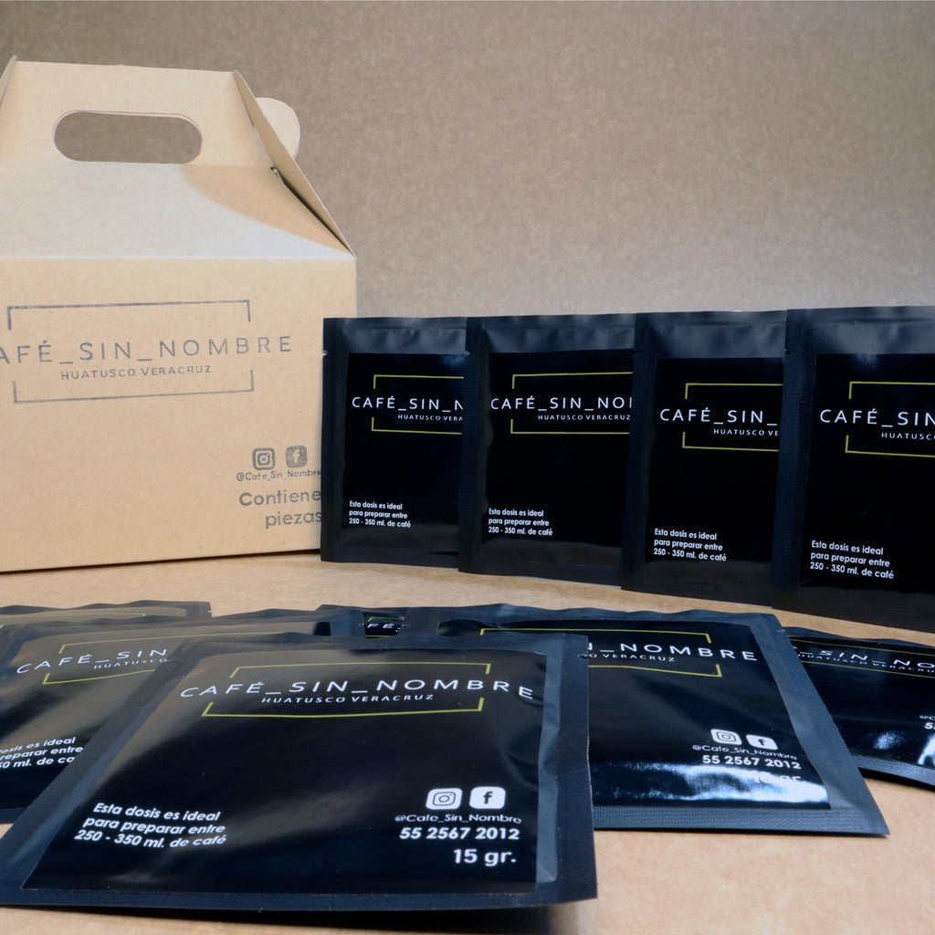 Sobres de café sin nombre café_sin_nombre de 15gramos, café molido en kit de café para regalar