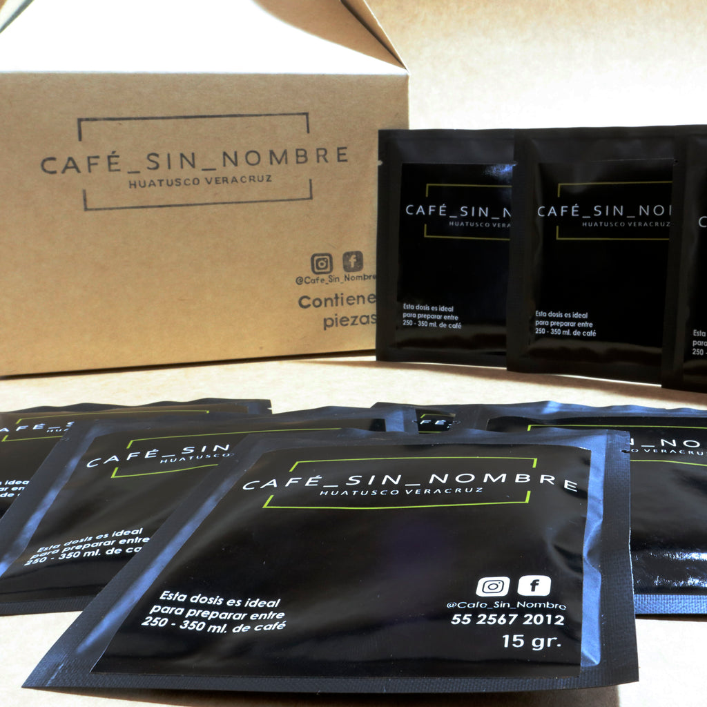 Sobres de café sin nombre café_sin_nombre de 15gramos, café molido en kit de café para regalar