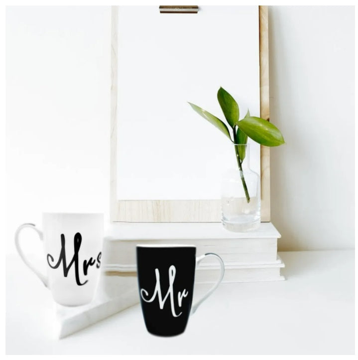 Juego Tazas Para Café Porcelana "Mr. & Mrs." 500 ml (CAFÉ_SIN_NOMBRE)