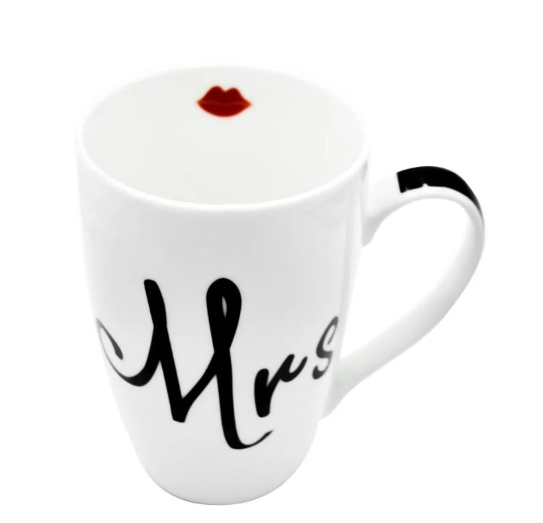 Juego Tazas Para Café Porcelana "Mr. & Mrs." 500 ml (CAFÉ_SIN_NOMBRE)