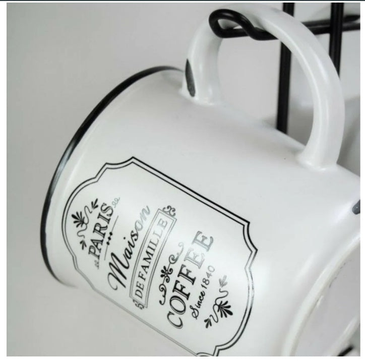 Juego De 4 Tazas Vintage Para Café Cerámica 300 ml (CAFÉ_SIN_NOMBRE)